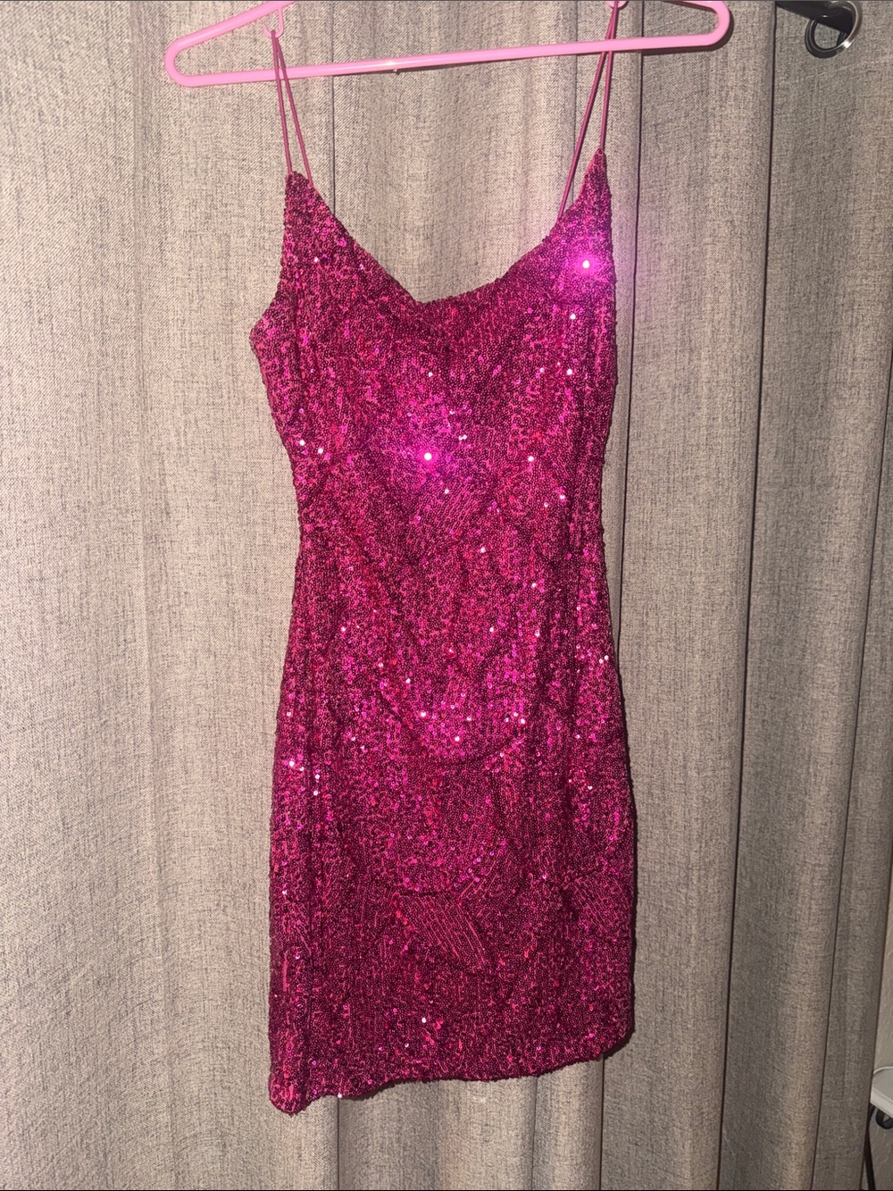 B Darlin Fuchsia Pink Sequin Mini Dress
